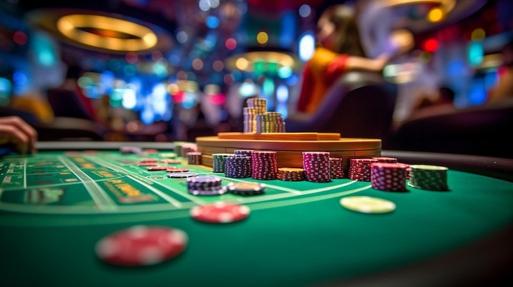 Live casino studio with multiple camera angles